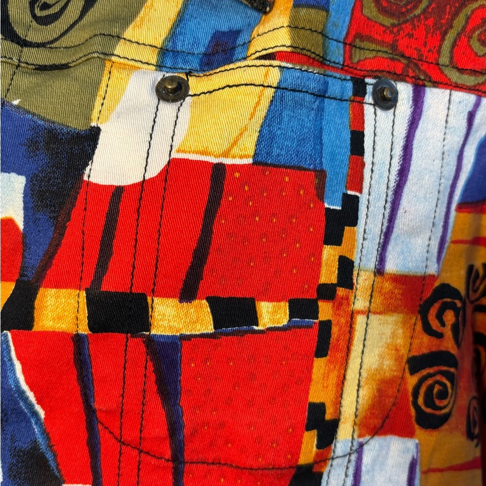 Kaktus Multicolor Abstract Button Down Shacket - Picture 11 of 11